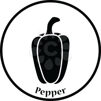 Pepper icon. Thin circle design. Vector illustration.