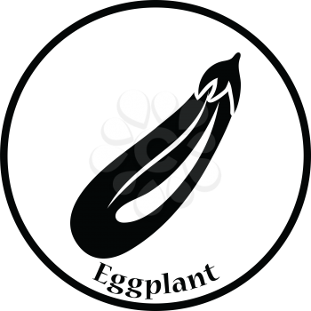 Eggplant  icon. Thin circle design. Vector illustration.