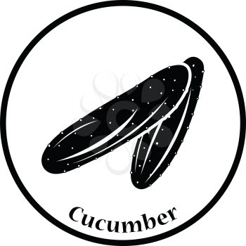 Cucumber icon. Thin circle design. Vector illustration.