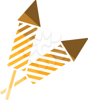 Party petard  icon. Flat color design. Vector illustration.