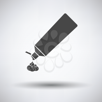 Toothpaste tube icon on gray background, round shadow. Vector illustration.