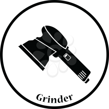 Icon of grinder. Thin circle design. Vector illustration.
