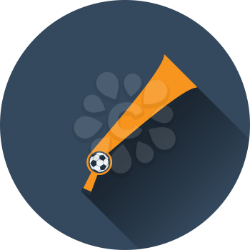 Football fans wind horn toy icon. Flat color design. Vector illustration.