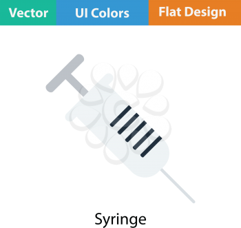 Syringe icon. Flat color design. Vector illustration.