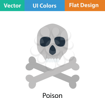 Poison sign icon. Flat color design. Vector illustration.