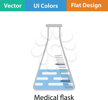 Medical flask icon. Flat color design. Vector illustration.