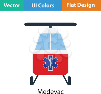 Medevac icon. Flat color design. Vector illustration.