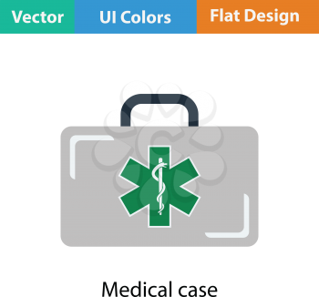Medical case icon. Flat color design. Vector illustration.