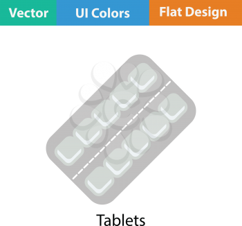 Tablets pack icon. Flat color design. Vector illustration.