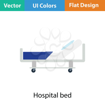 Hospital bed icon. Flat color design. Vector illustration.