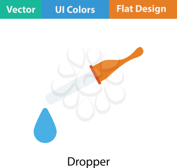 Dropper icon. Flat color design. Vector illustration.