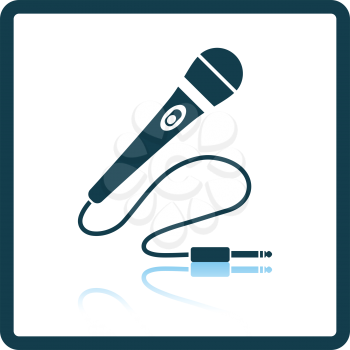 Karaoke microphone  icon. Shadow reflection design. Vector illustration.