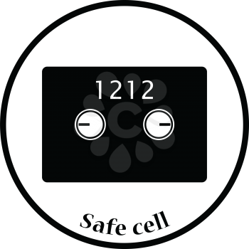 Safe cell icon. Thin circle design. Vector illustration.