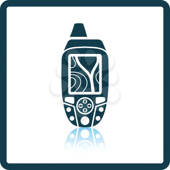 Portable GPS device icon. Shadow reflection design. Vector illustration.