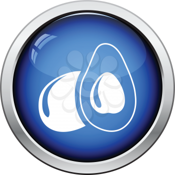 Avocado icon. Glossy button design. Vector illustration.