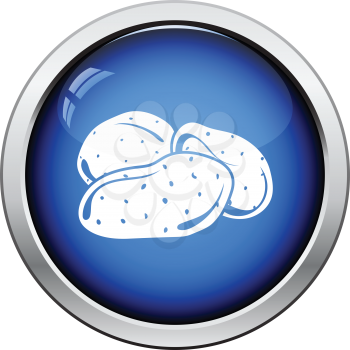 Potato icon. Glossy button design. Vector illustration.