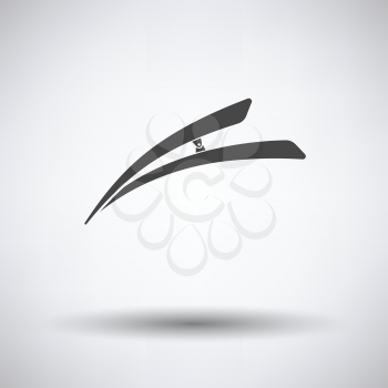 Hair clip icon on gray background, round shadow. Vector illustration.