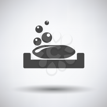Soap-dish icon on gray background, round shadow. Vector illustration.