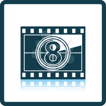 Movie frame with countdown icon. Shadow reflection design. Vector illustration.