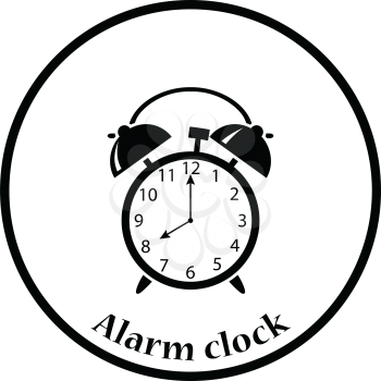 Icon of Alarm clock. Thin circle design. Vector illustration.