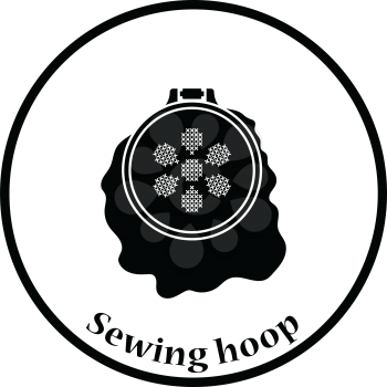 Sewing hoop icon. Thin circle design. Vector illustration.