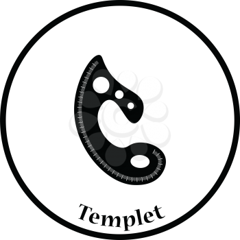 Tailor templet icon. Thin circle design. Vector illustration.
