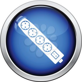Electric extension icon. Glossy button design. Vector illustration.