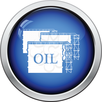 Oil tank storage icon. Glossy button design. Vector illustration.