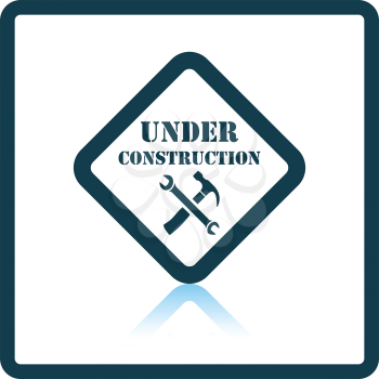 Icon of Under construction. Shadow reflection design. Vector illustration.