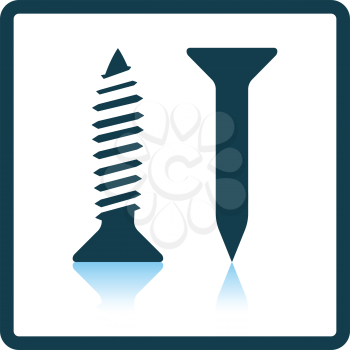 Icon of screw and nail. Shadow reflection design. Vector illustration.