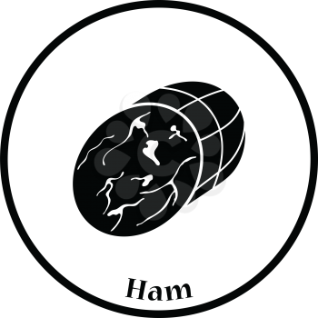 Ham icon. Thin circle design. Vector illustration.