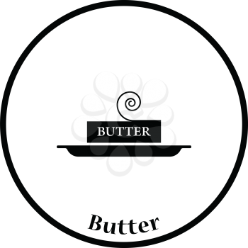 Butter icon. Thin circle design. Vector illustration.
