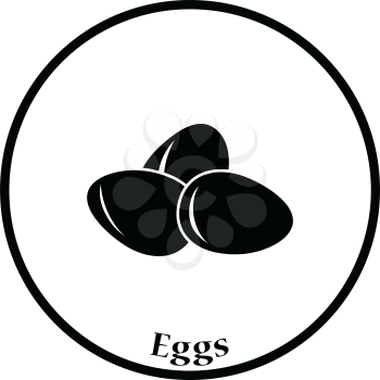 Eggs icon. Thin circle design. Vector illustration.