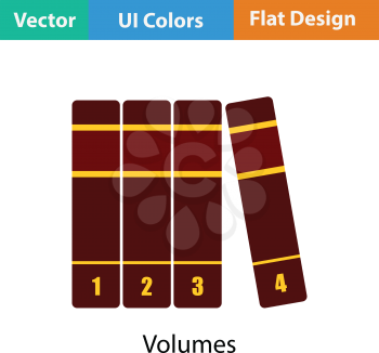 Books volumes icon. Flat color design. Vector illustration.