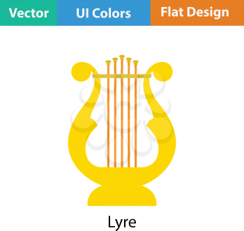 Lyre icon. Flat color design. Vector illustration.