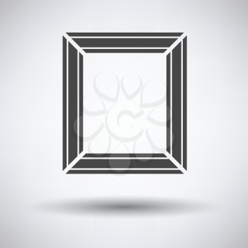 Picture frame icon on gray background, round shadow. Vector illustration.
