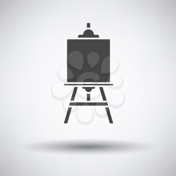 Easel icon on gray background, round shadow. Vector illustration.