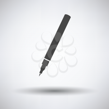 Liner pen icon on gray background, round shadow. Vector illustration.