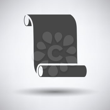 Canvas scroll icon on gray background, round shadow. Vector illustration.