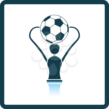 Icon of football cup. Shadow reflection design. Vector illustration.