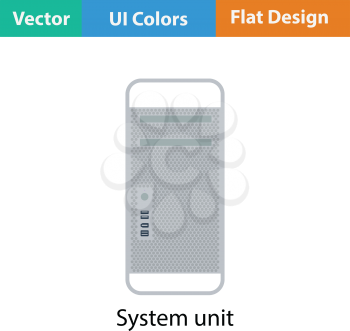 System unit icon. Flat color design. Vector illustration.