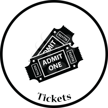 Cinema tickets icon. Thin circle design. Vector illustration.