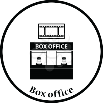 Box office icon. Thin circle design. Vector illustration.