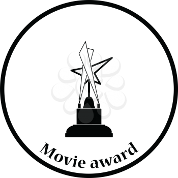Cinema award icon. Thin circle design. Vector illustration.