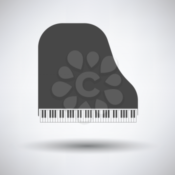 Grand piano icon on gray background, round shadow. Vector illustration.