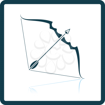 Bow and arrow icon. Shadow reflection design. Vector illustration.