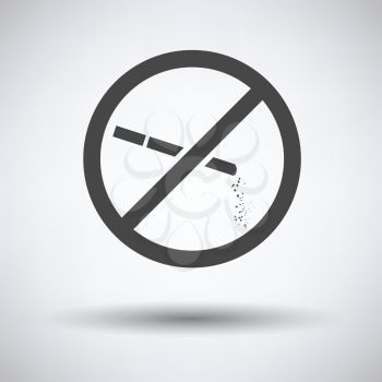 No smoking icon on gray background, round shadow. Vector illustration.