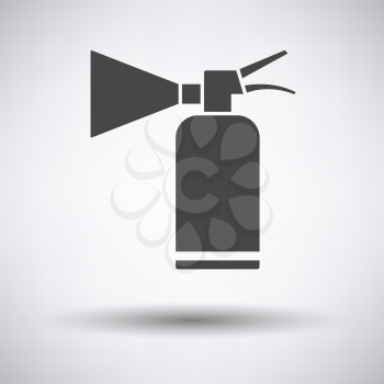 Extinguisher icon on gray background, round shadow. Vector illustration.