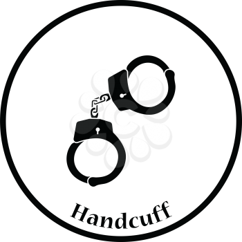 Handcuff  icon. Thin circle design. Vector illustration.