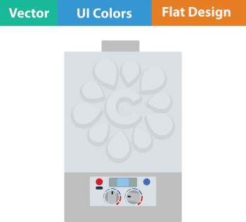 Gas boiler icon. Flat color design. Vector illustration.